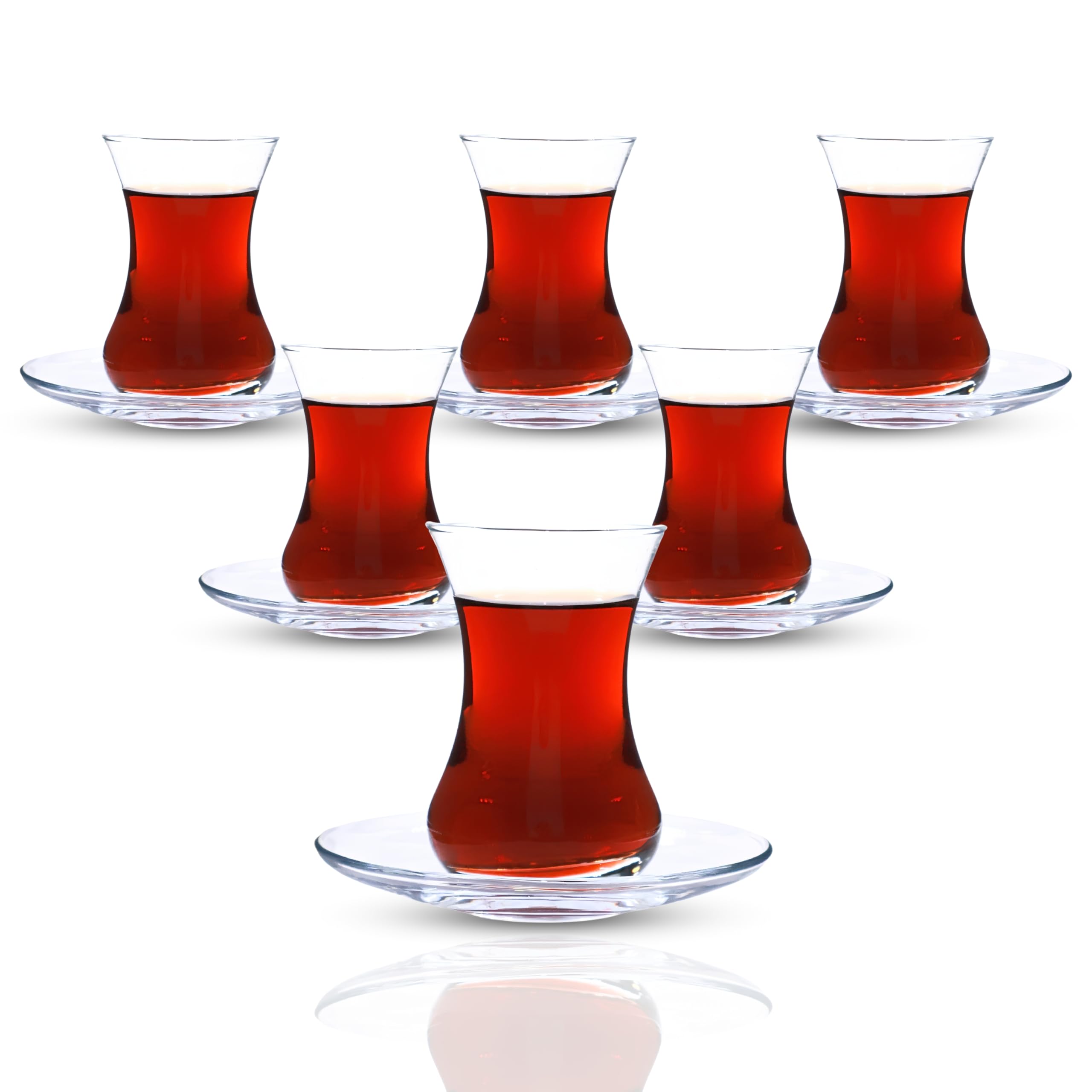 yersiz elliptical saucers provide stable support and elegant presentation