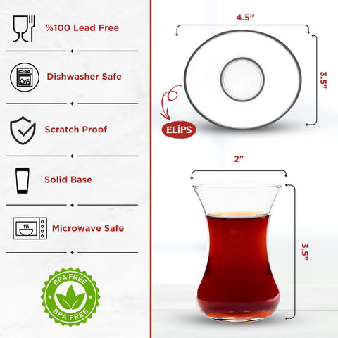 yersiz Turkish tea glass slim waist design provides comfortable grip
