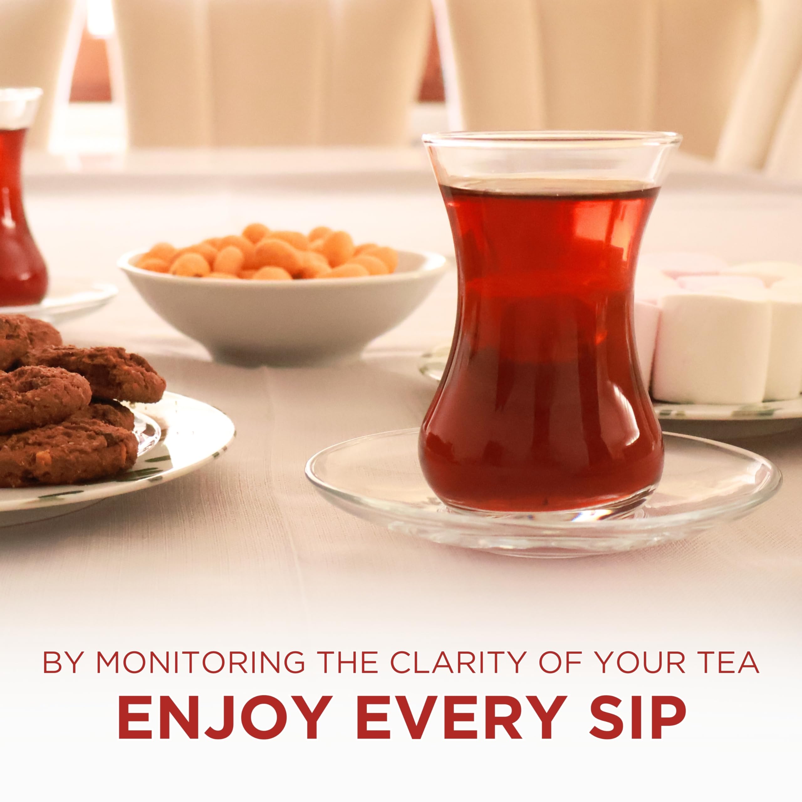 yersiz glass with thick base offers stability on any surface