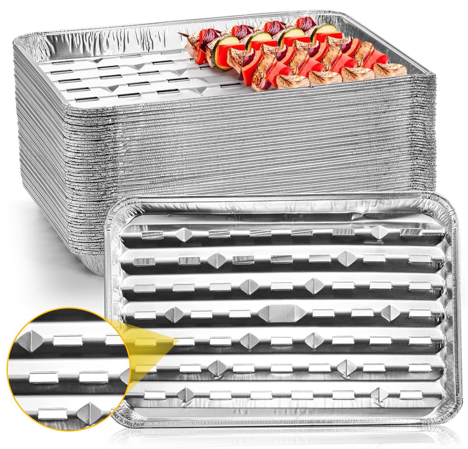 Yesland 30-pack aluminum pans for quick meal prep and easy cleanup.