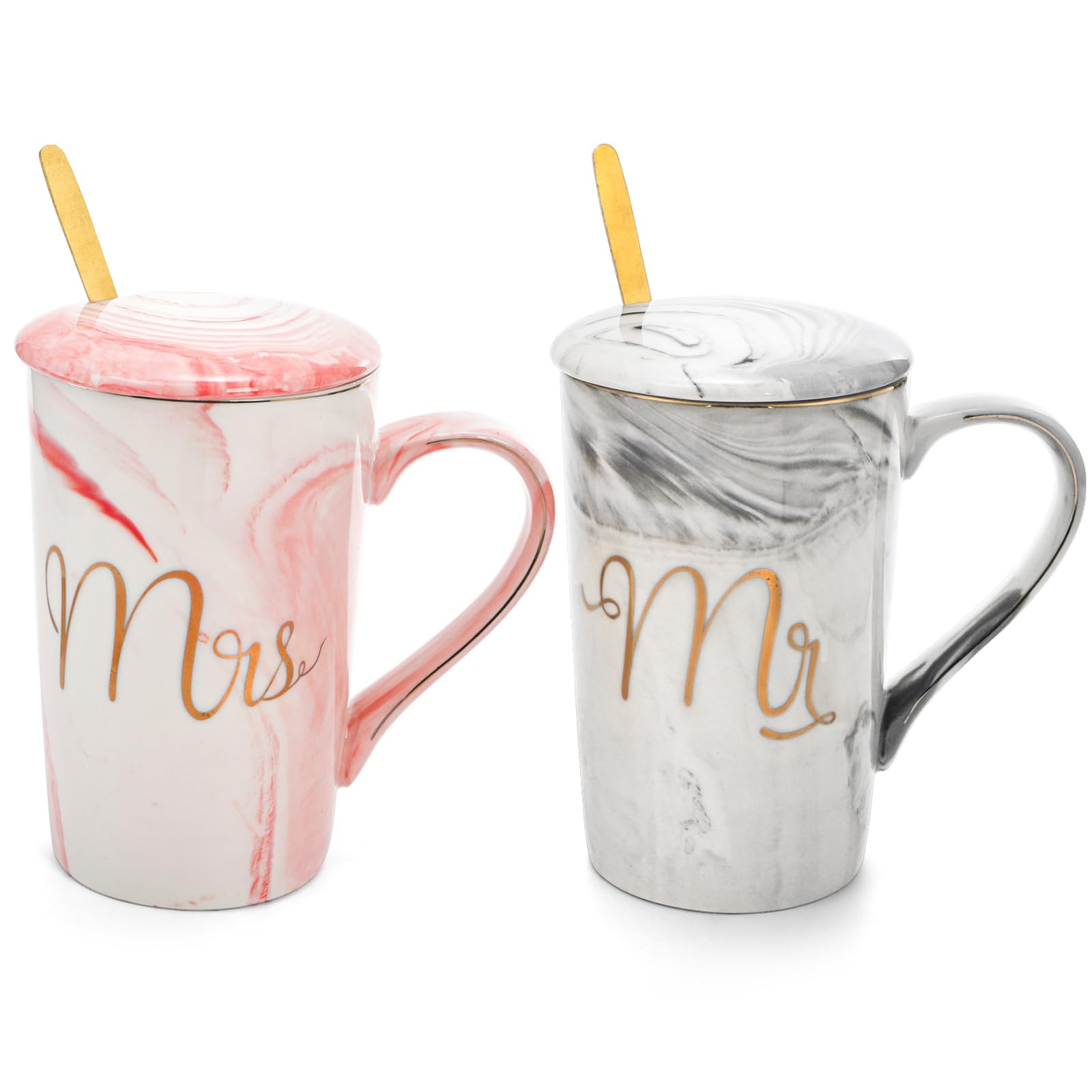 Yesland Mr and Mrs set with lids and spoons for convenient use.