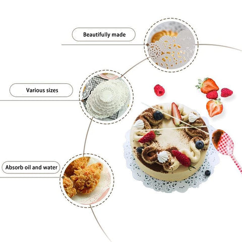 YESON cake plate liner adds refined backdrop for cookies and pastries.