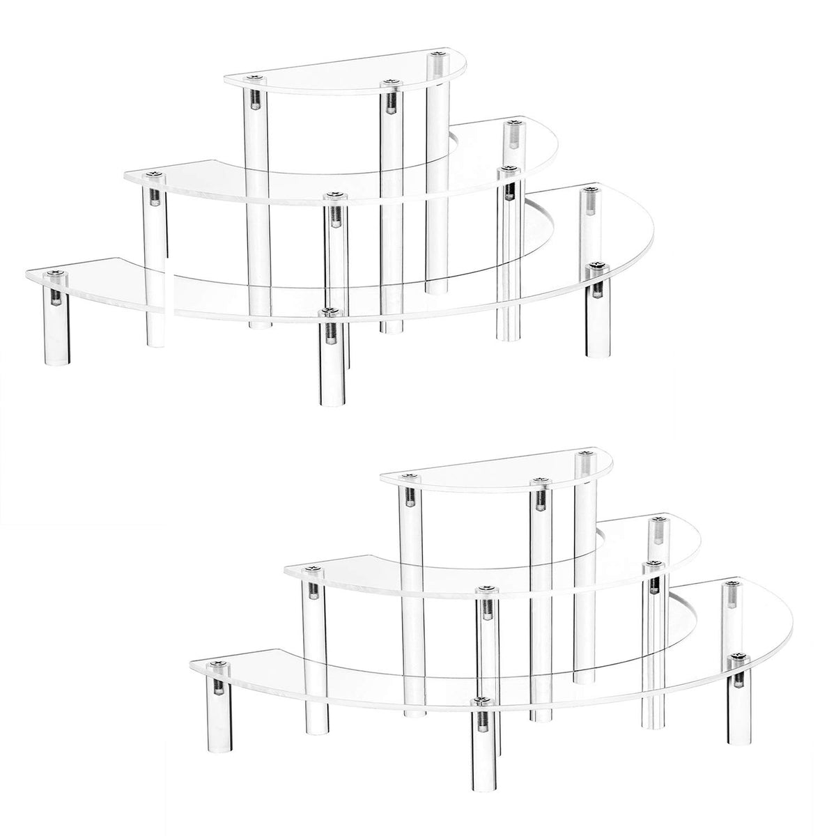 YestBuy acrylic risers 3-tier display highlight collectibles with clear visibility.