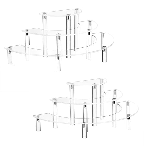 YestBuy acrylic risers 3-tier display highlight collectibles with clear visibility.