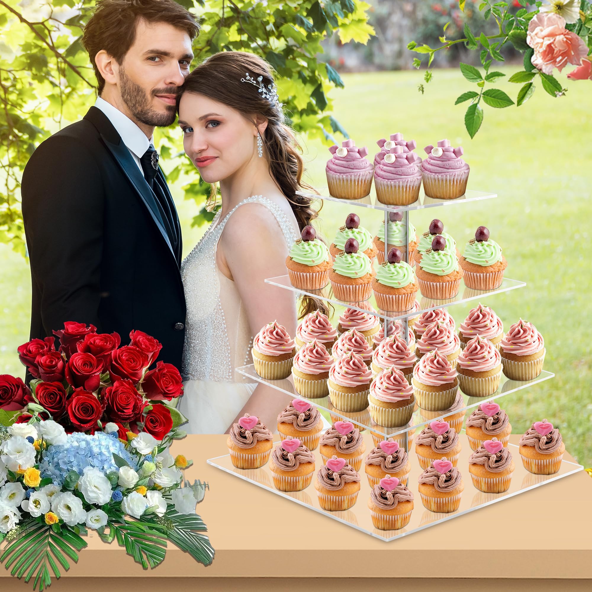 YestBuy cupcake tower assembled with durable acrylic for long-lasting use