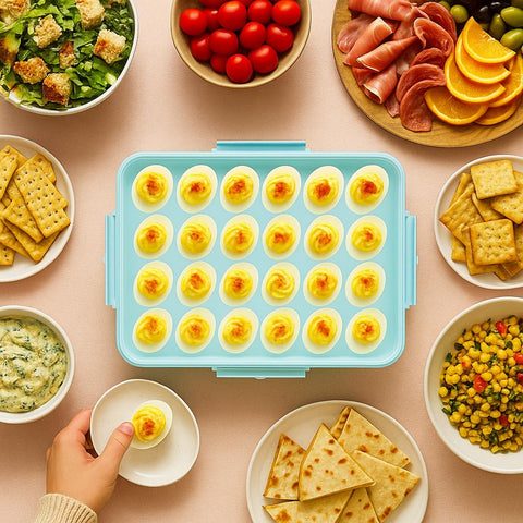 YETESON blue party-serving tray enhances table presentation at gatherings.
