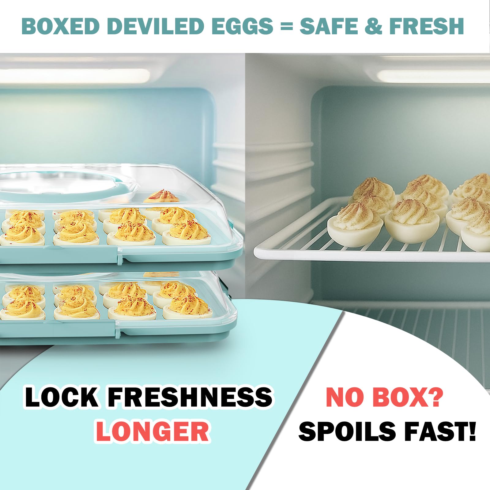 YETESON quadruple snap-lock design minimizes air exposure and preserves freshness.