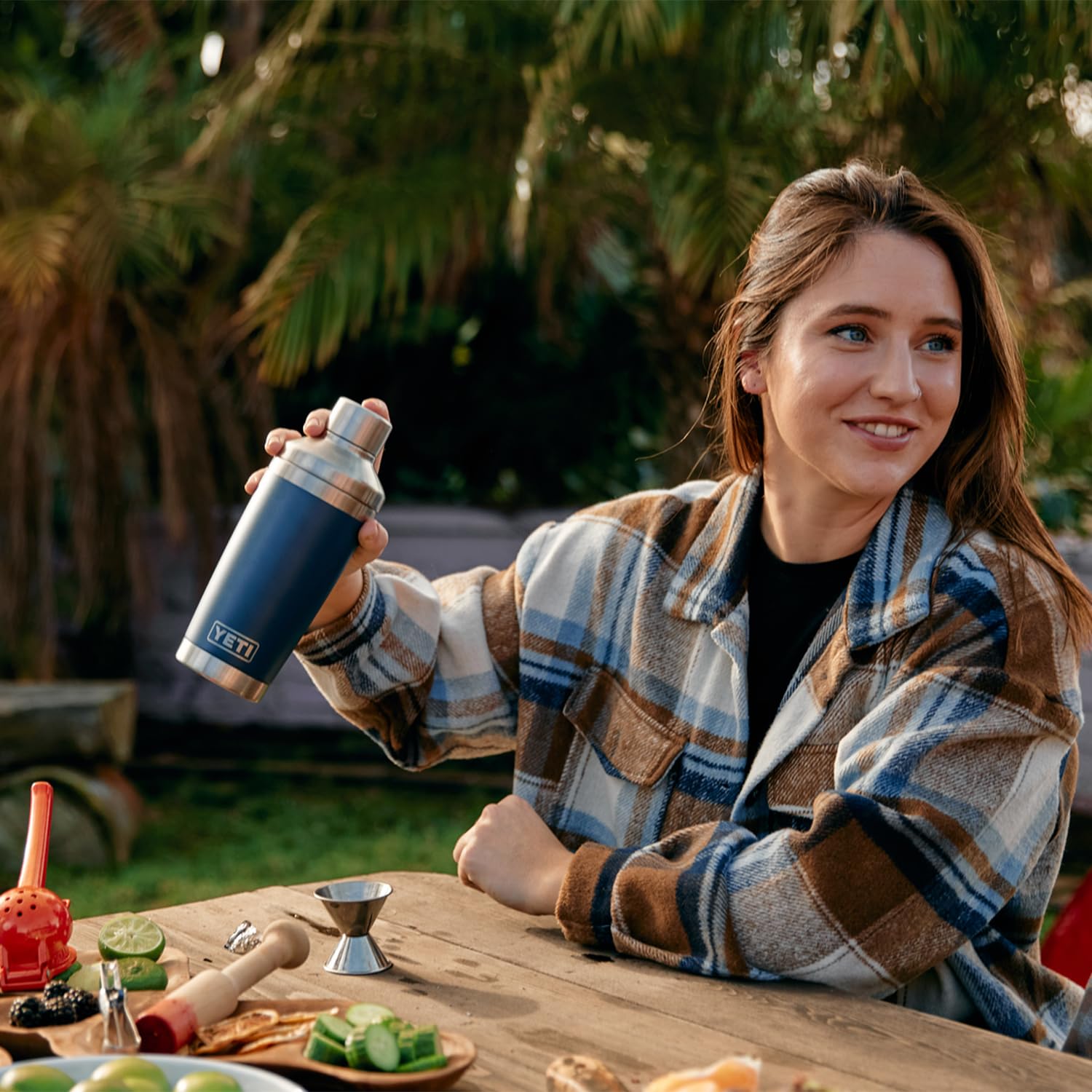 YETI cocktail shaker lid with Rambler 10oz lowball for compact cocktails on the go