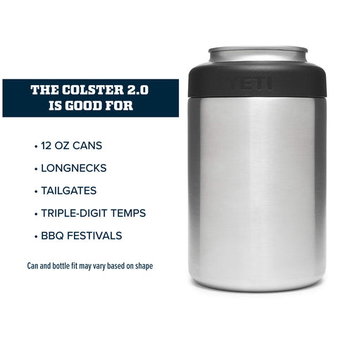 YETI Colster double-wall vacuum insulation preserves chill longer
