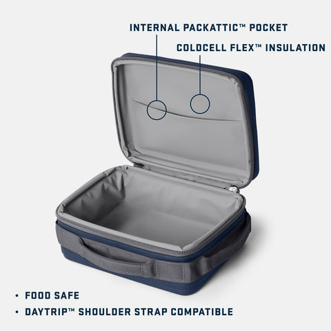 YETI Daytrip 5L interior with utensil and snack pockets for easy organization.
