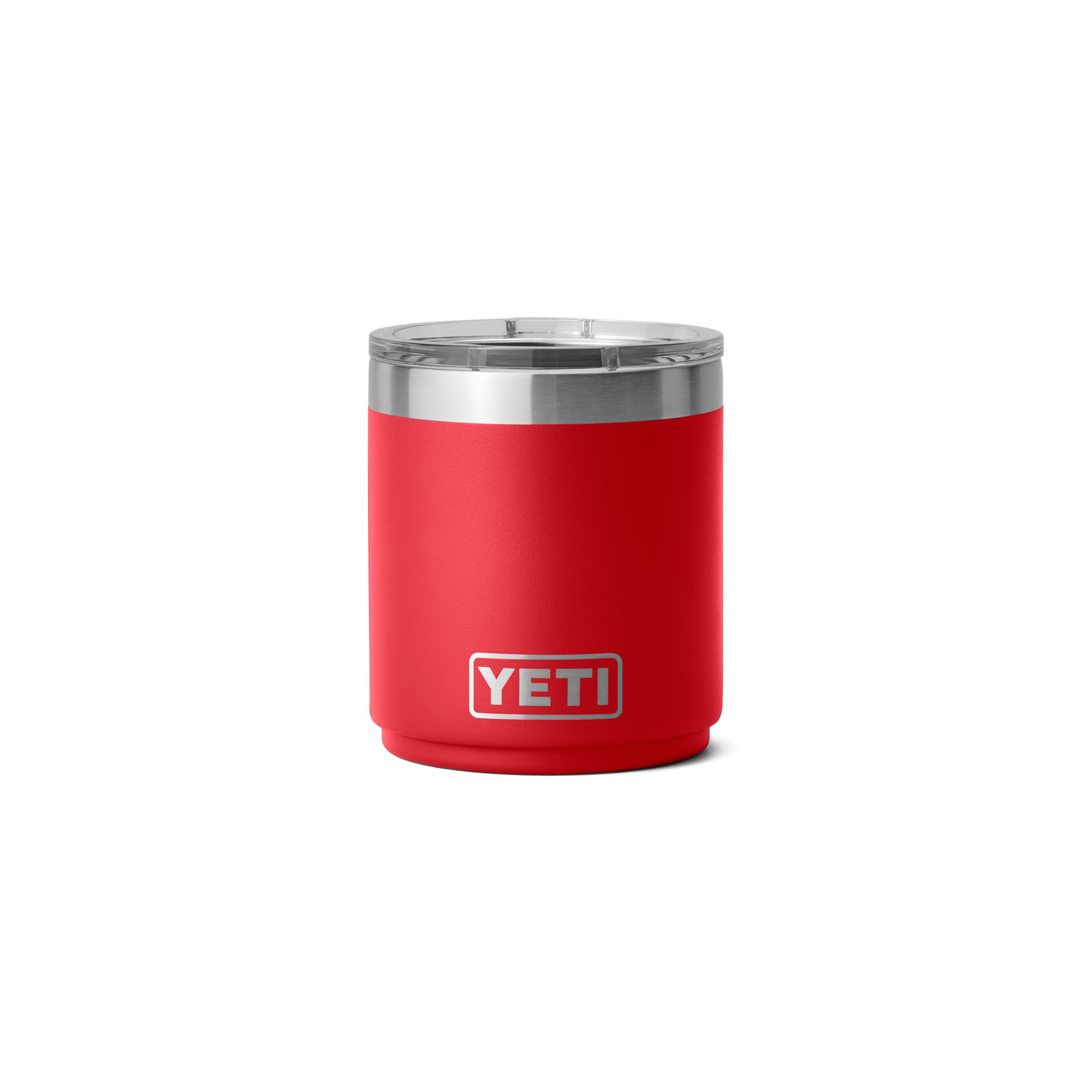 YETI Rambler 10 oz Lowball 2.0 with open lid showing compact stacking design