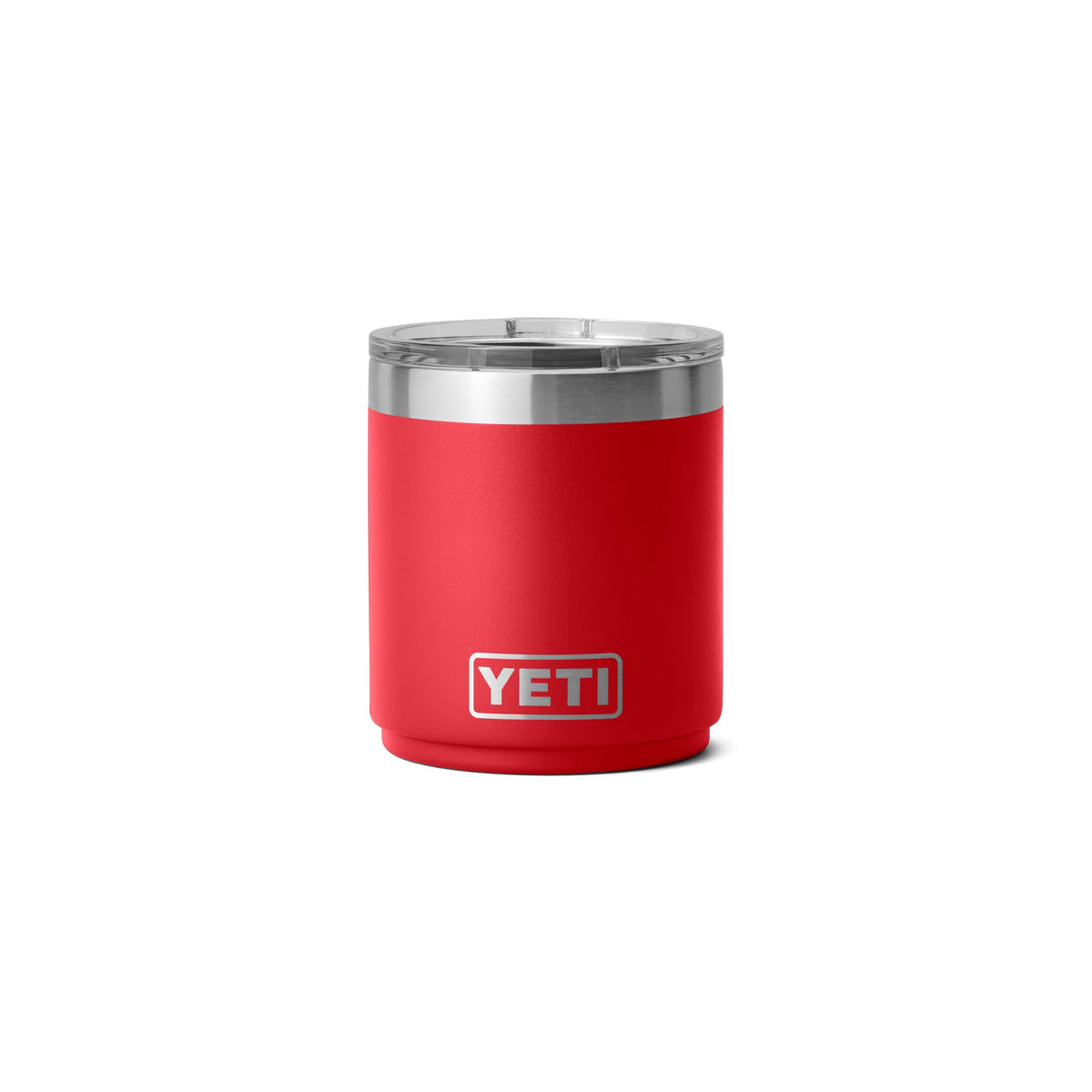 YETI Rambler 10 oz Lowball 2.0 with open lid showing compact stacking design