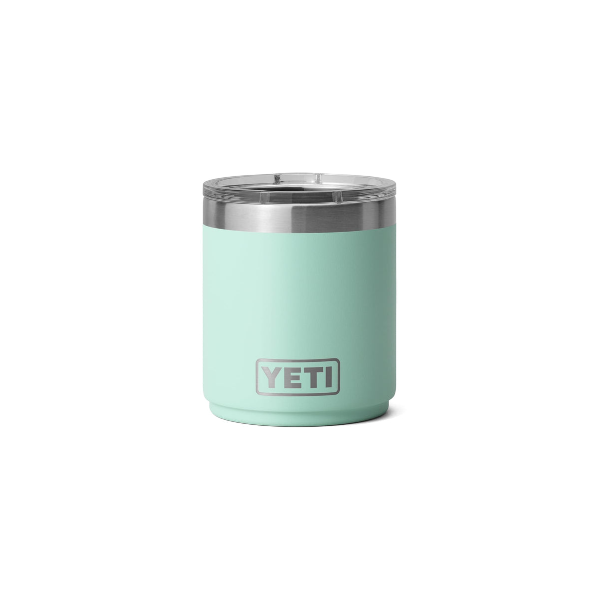 YETI Rambler 10 oz Lowball 2.0 seafoam with MagSlider lid, compact and stackable.
