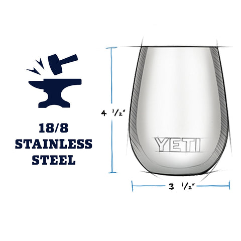 YETI Rambler 10 oz Wine Tumbler BPA-free and dishwasher safe for easy care.