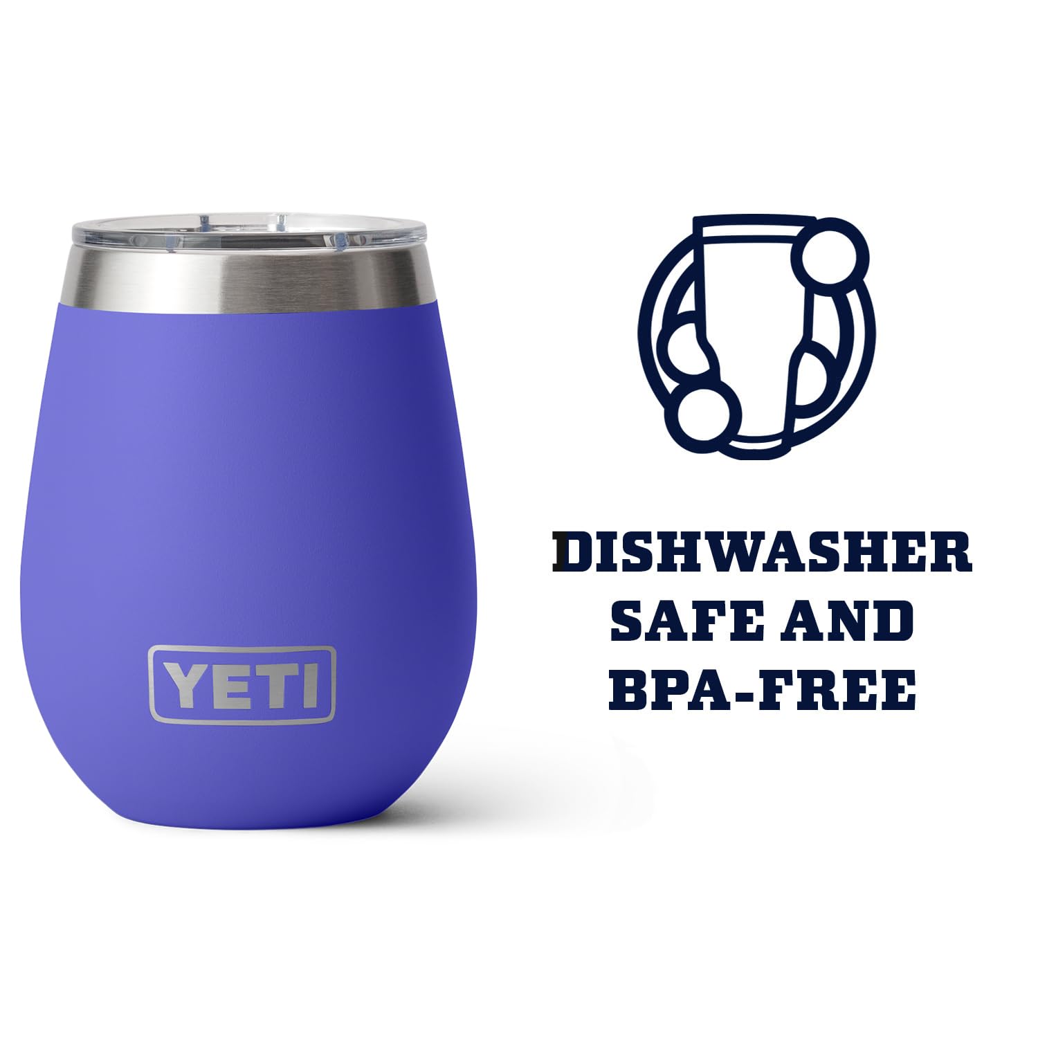 YETI Rambler 10 oz Wine Tumbler with Duracoat finish resists cracking and fading.
