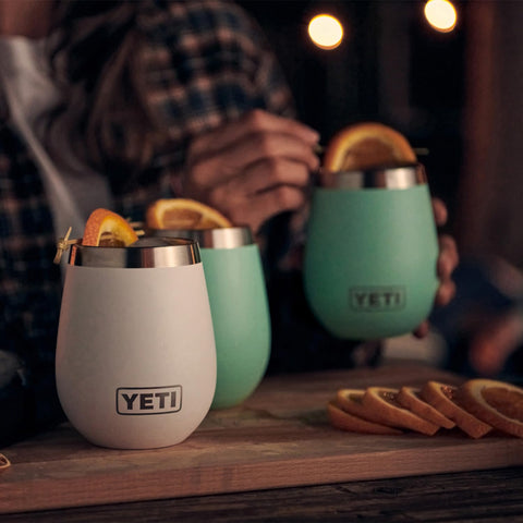 YETI Rambler 10 oz Wine Tumbler ideal for camping and outdoor use.