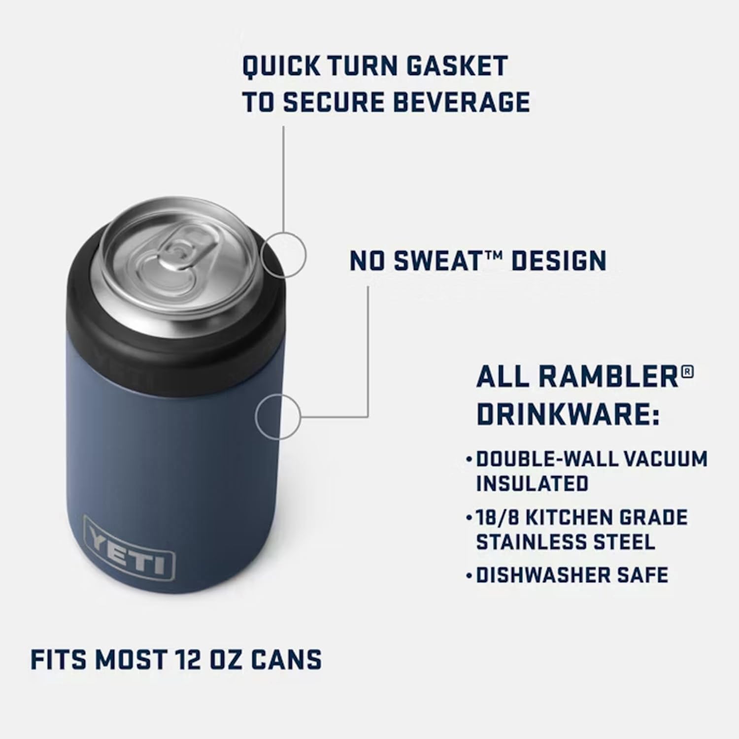 YETI Rambler Colster blue camo side view provides secure grip and spill-free transport