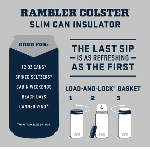 YETI Duracoat finish on slim Colster resists chips during hikes