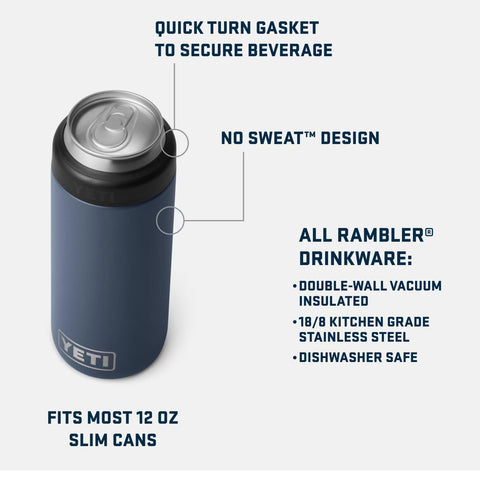 YETI Slim Colster gasket close-up shows a secure Load and Lock seal