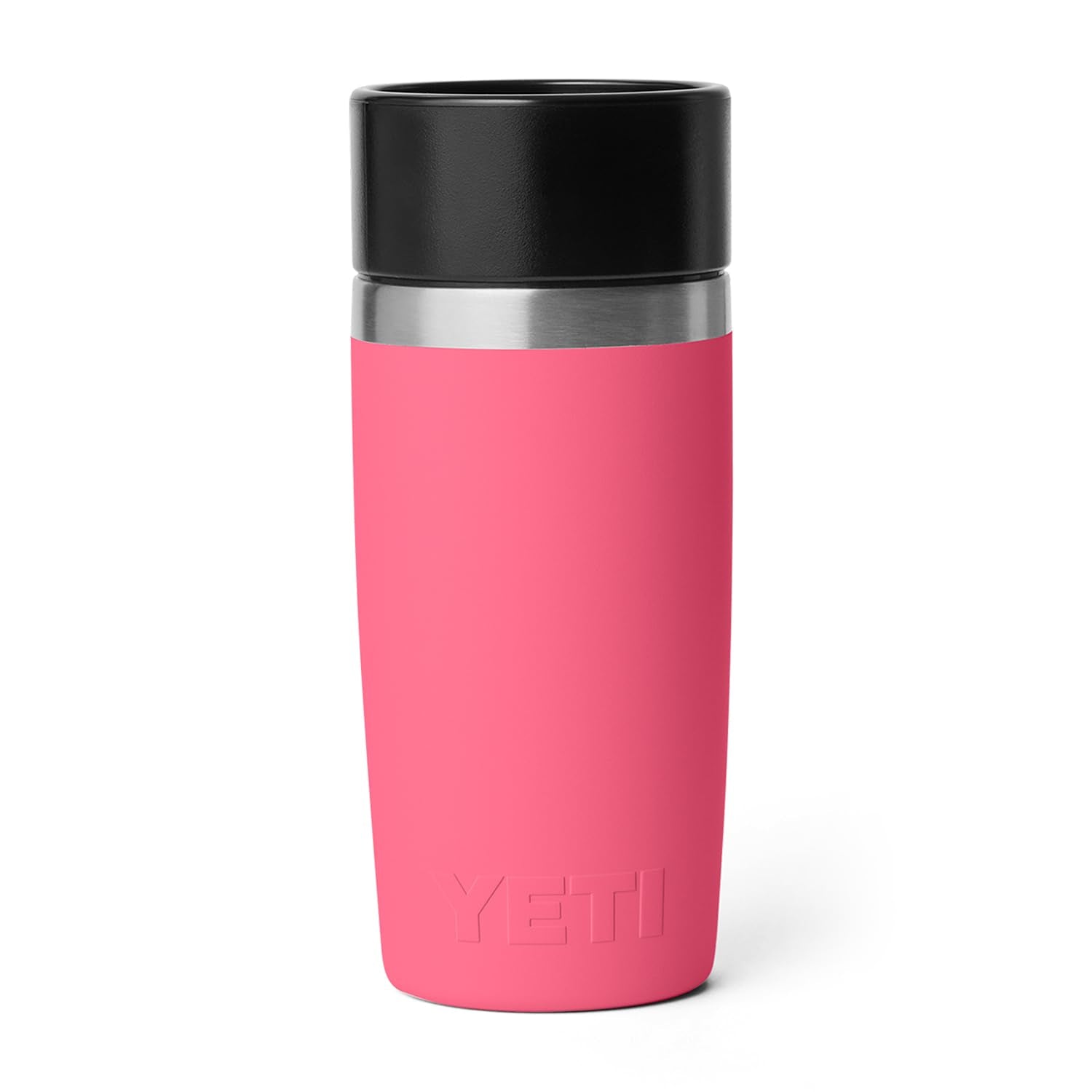 YETI Rambler tropical pink bottle in urban carry scenario