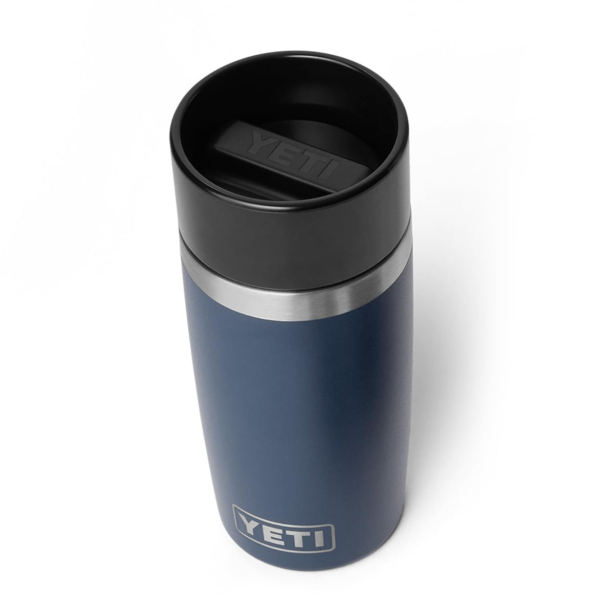 YETI Rambler 12 oz Travel Bottle in navy, full view for on-the-go hydration.