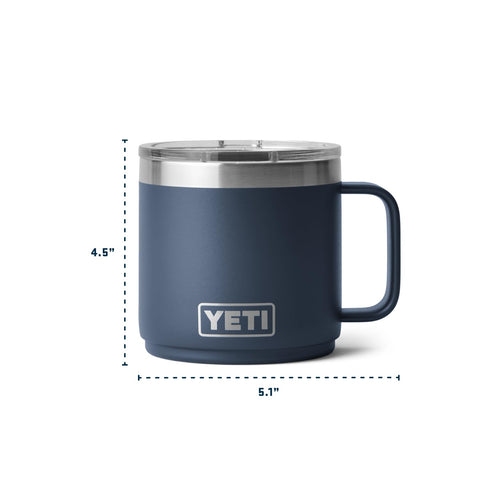 YETI Rambler used as camp mug in rugged outdoor settings