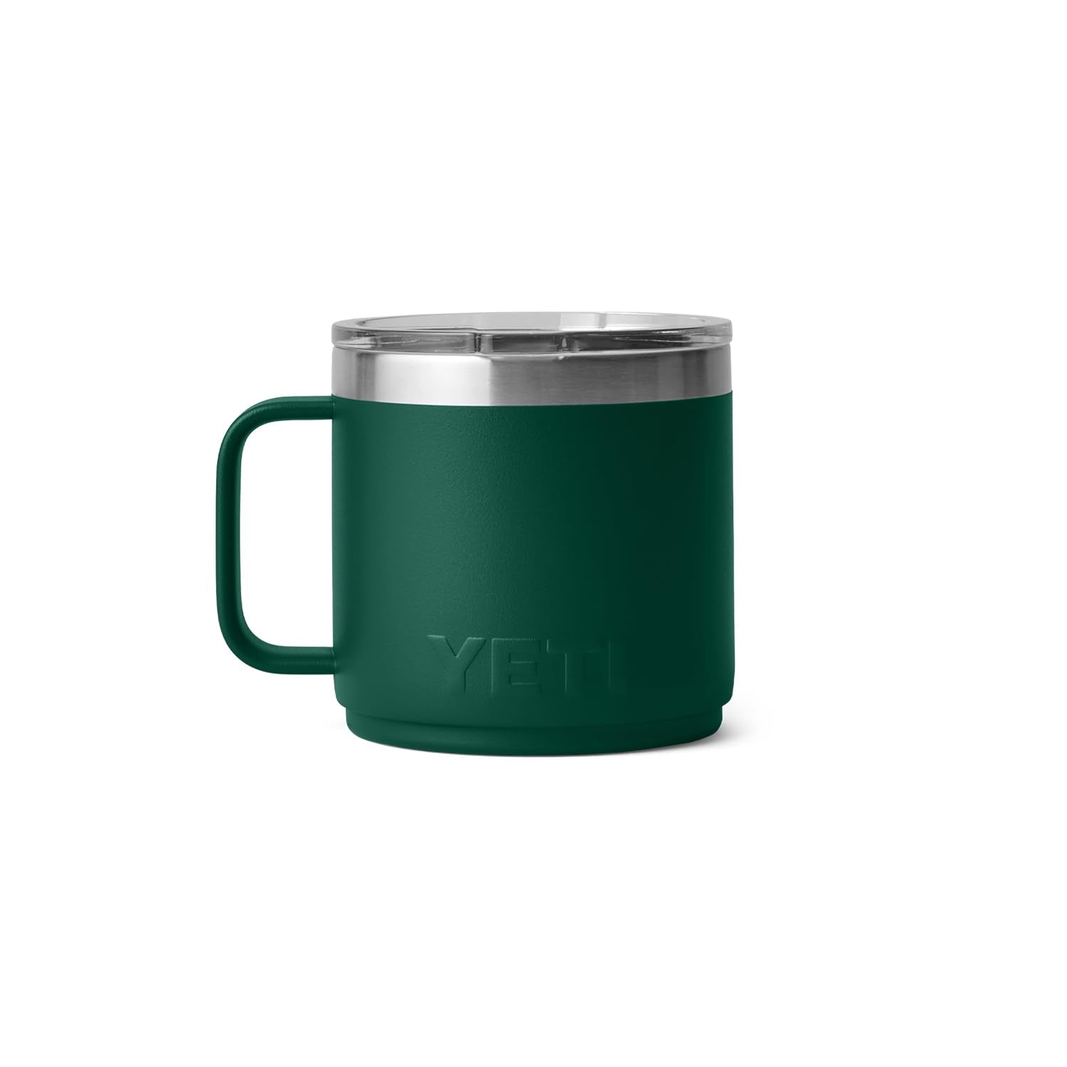 YETI Rambler 14oz mug in camping scene ready for outdoors