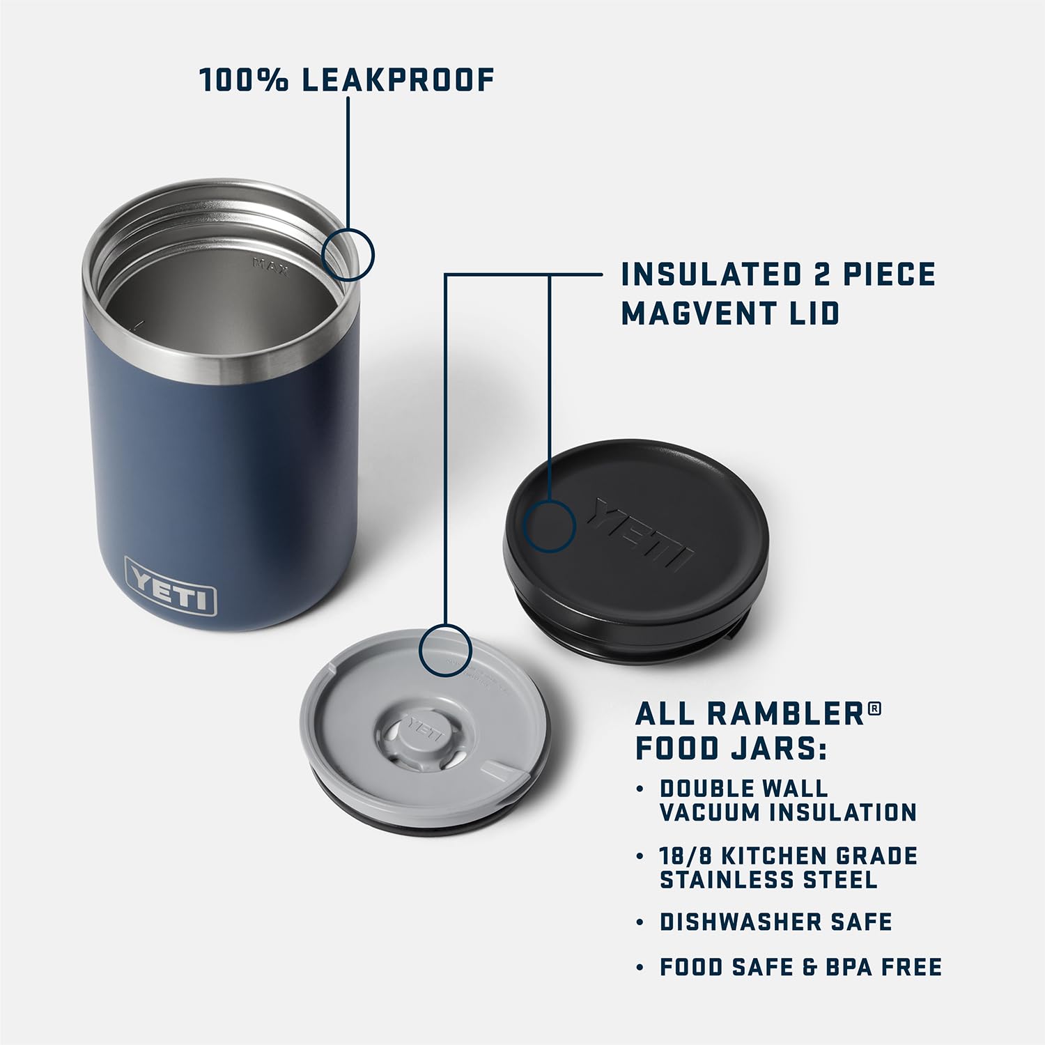 YETI Rambler MagVent lid open, showing easy cleaning and venting feature