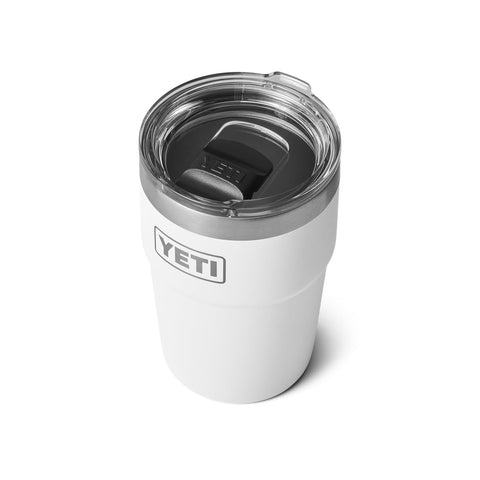 YETI Rambler 16oz stackable cup front view highlights compact, space-saving design for travel