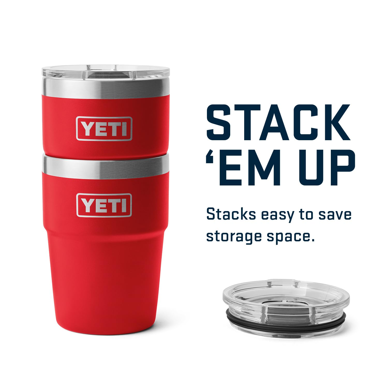 YETI Rambler 16 oz Rescue Red fits standard cup holders for travel