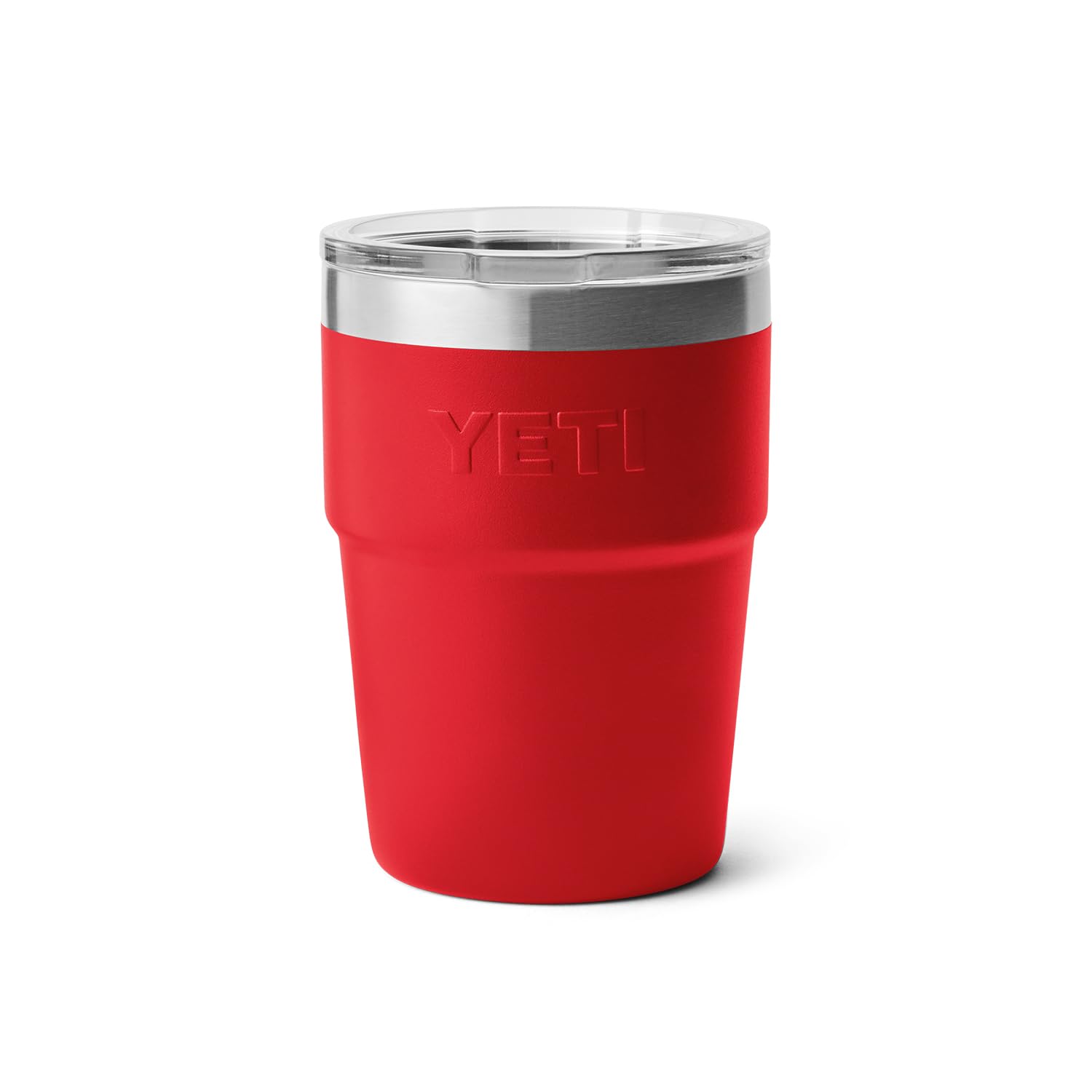 YETI Rambler 16 oz Rescue Red dishwasher-safe design for easy cleanup