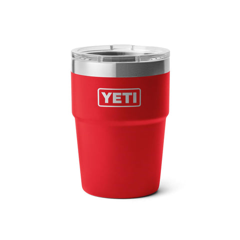 YETI Rambler 16 oz stackable tumbler Rescue Red stackable design saves space