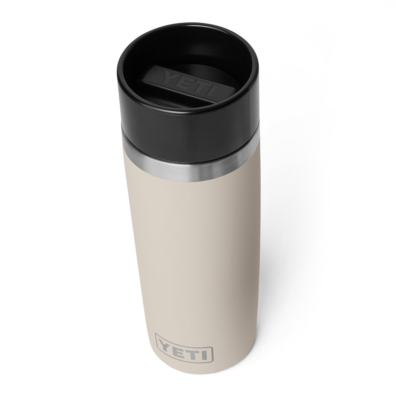 YETI Rambler 16 oz cap close-up showing a secure leakproof seal.