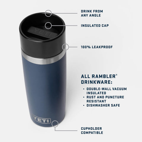YETI Rambler 16oz Travel Bottle stainless steel close-up showing durability