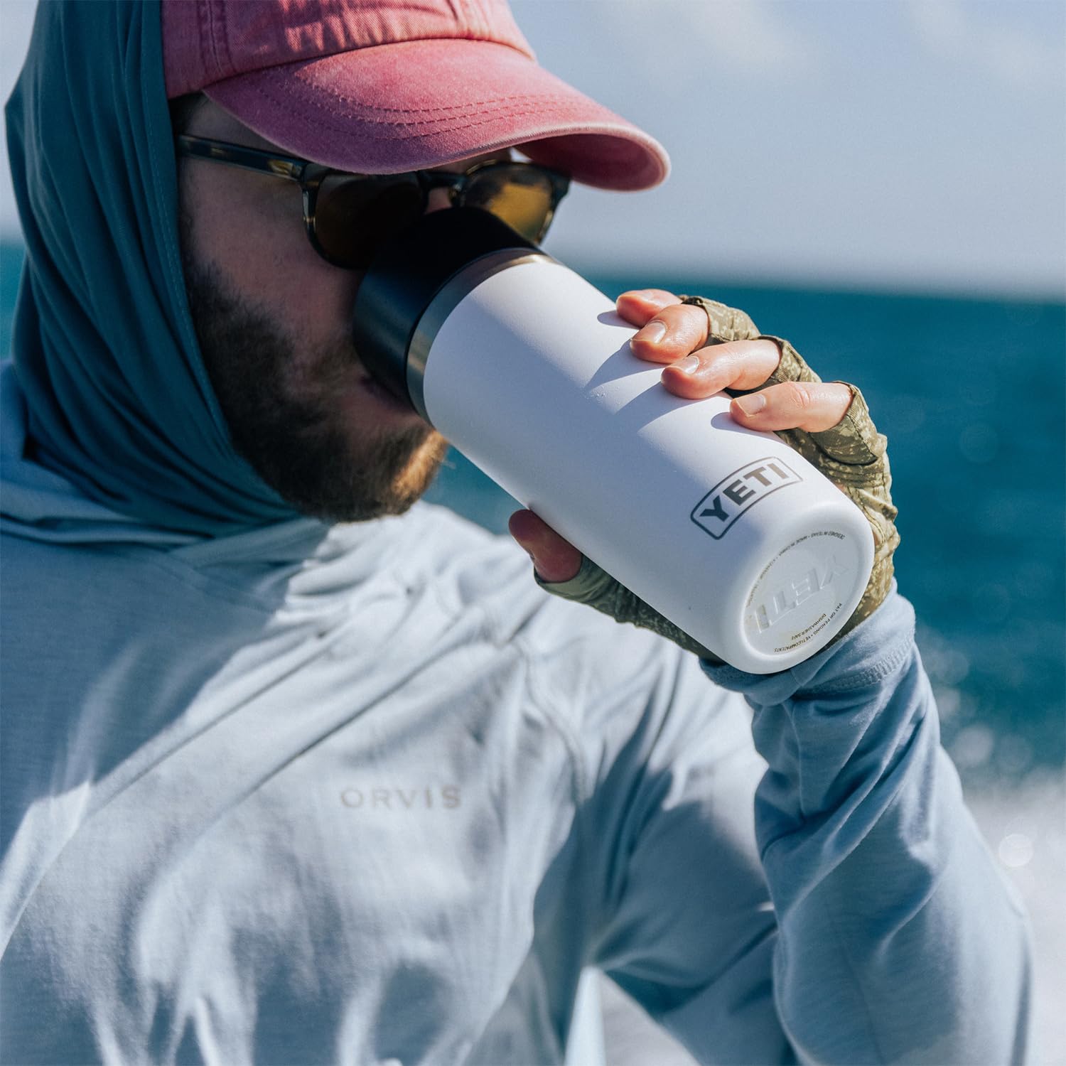 YETI Rambler 16 oz vacuum insulation demonstrates temperature retention.