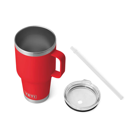 YETI Rambler 18-8 stainless steel close-up highlights rugged durability.
