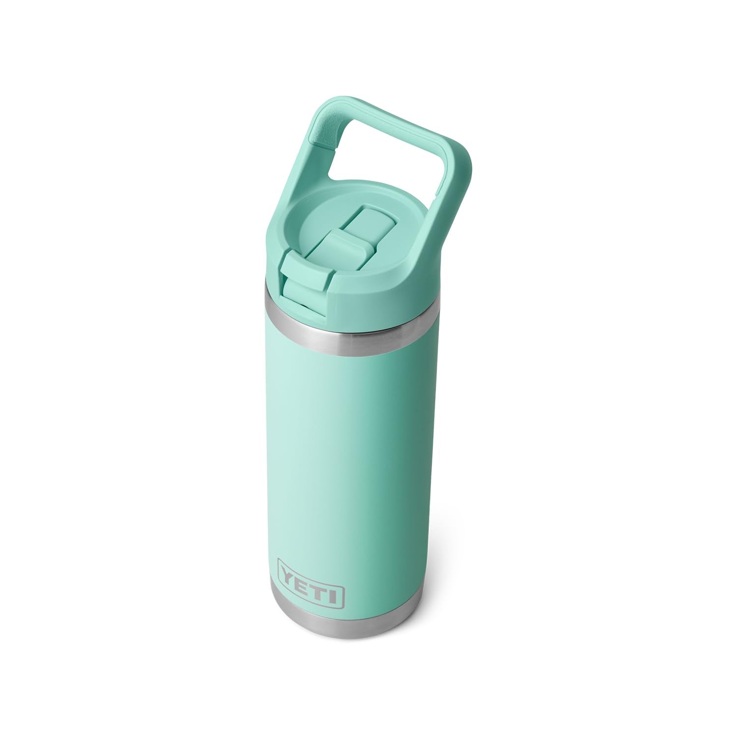 Durable 18/8 stainless steel resists punctures and rust in the Seafoam bottle