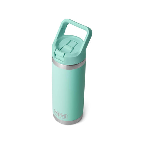 Durable 18/8 stainless steel resists punctures and rust in the Seafoam bottle