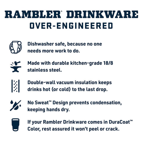 YETI Rambler 18 oz dishwasher-safe bottle for easy cleanup