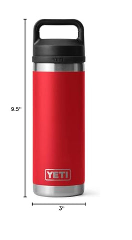 YETI Rambler Rescue Red color adds visibility during outdoor adventures.