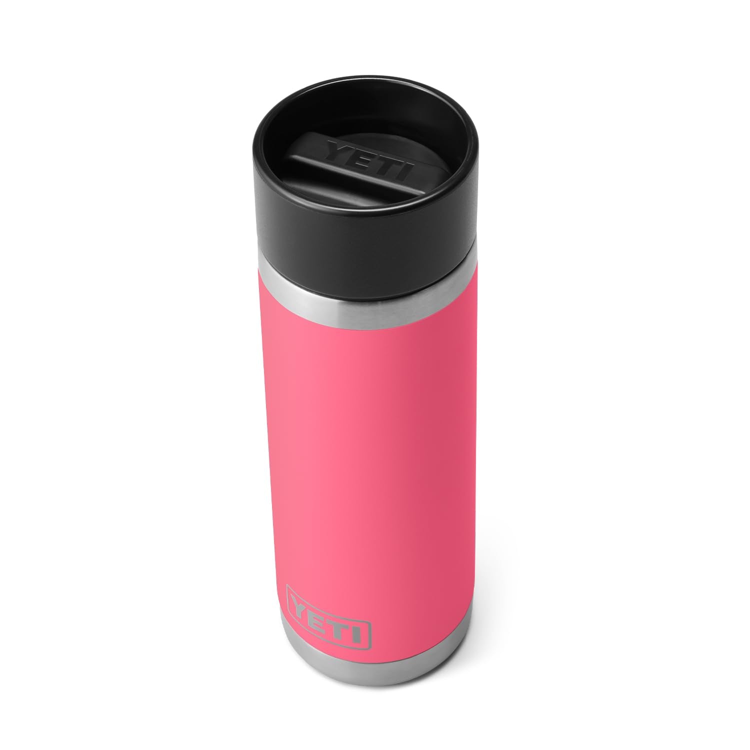 YETI Rambler 18 oz Hotshot cap close-up showing leakproof design for confident carry.