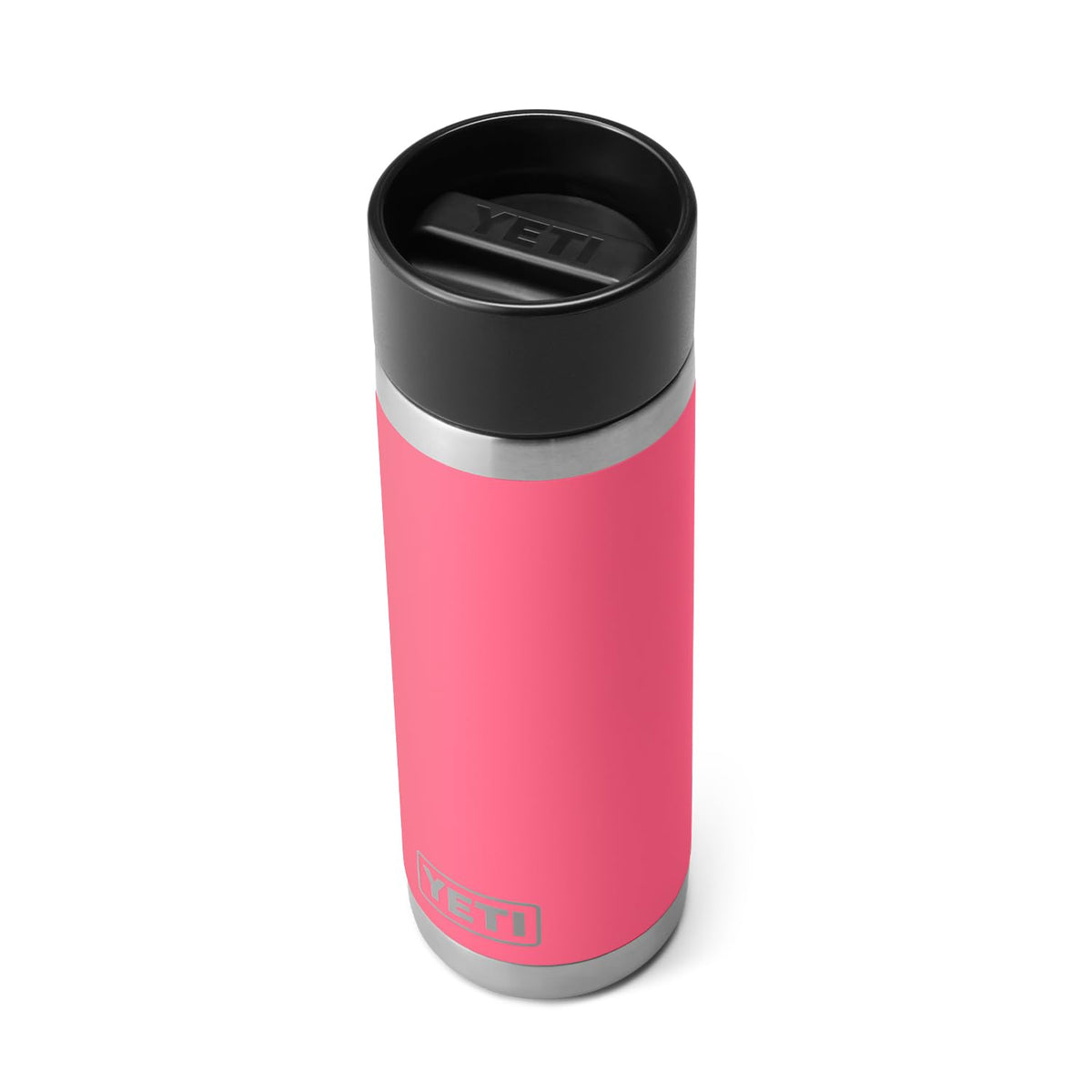 YETI Rambler 18 oz Hotshot cap close-up showing leakproof design for confident carry.