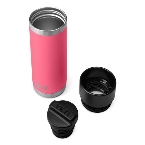YETI Rambler Tropical Pink matches outdoor gear while keeping beverages hot on trips.