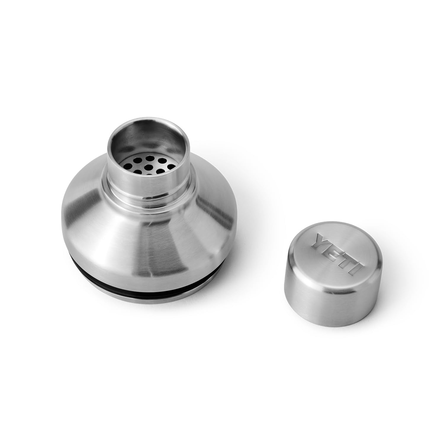 YETI Rambler 20 oz cocktail shaker cap-open view enables quick serving.