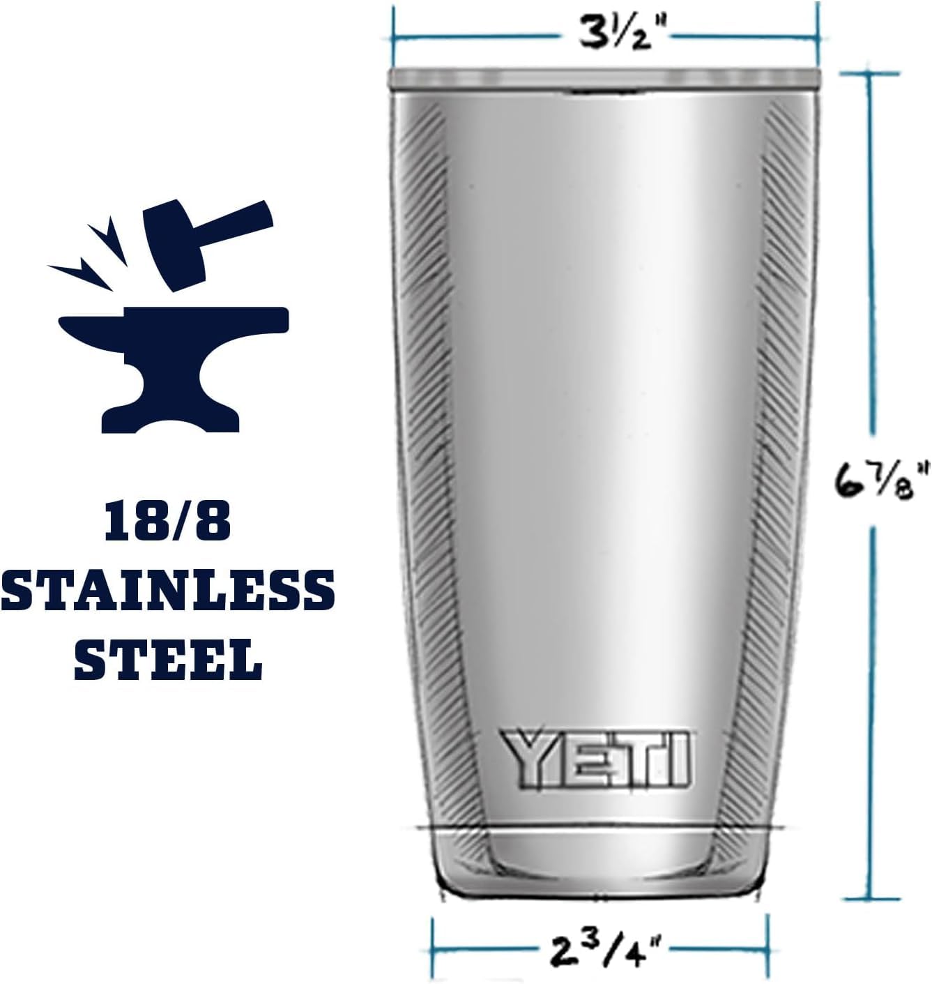 Dishwasher-safe YETI Rambler 20oz ready for easy cleaning
