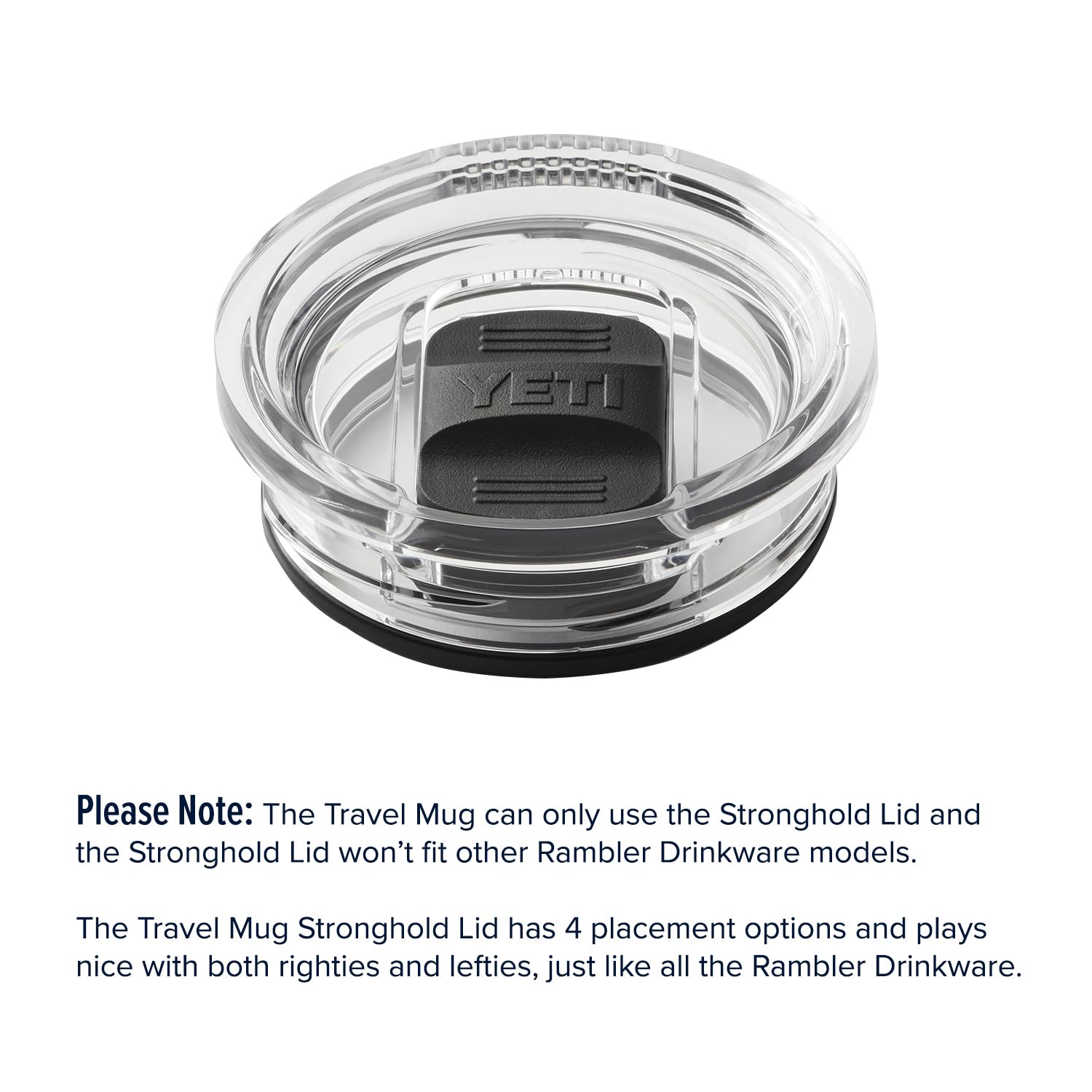 YETI Rambler 20 oz navy dishwasher-safe label closeup.