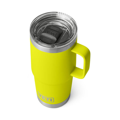 YETI Rambler 20 oz travel mug in stainless steel for durable daily use.