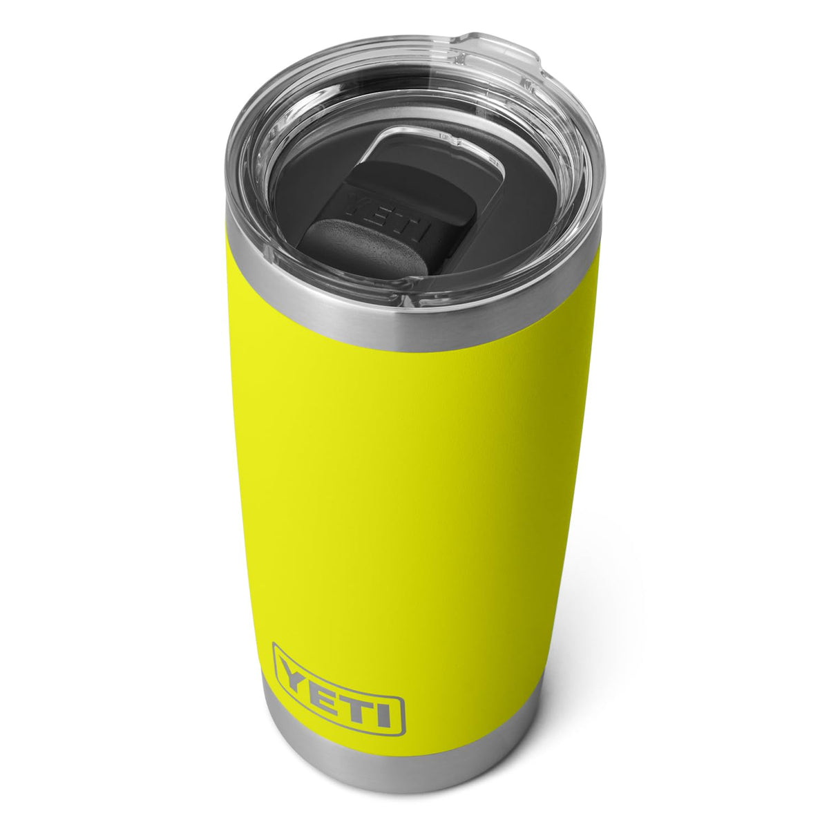YETI Rambler 20 oz Firefly Yellow front view for daily use