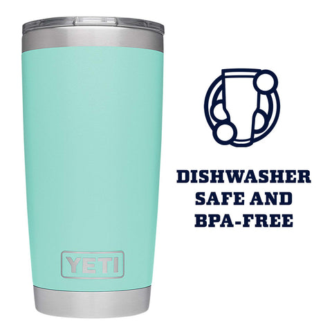 Duracoat finish on seafoam Rambler 20 oz resists wear