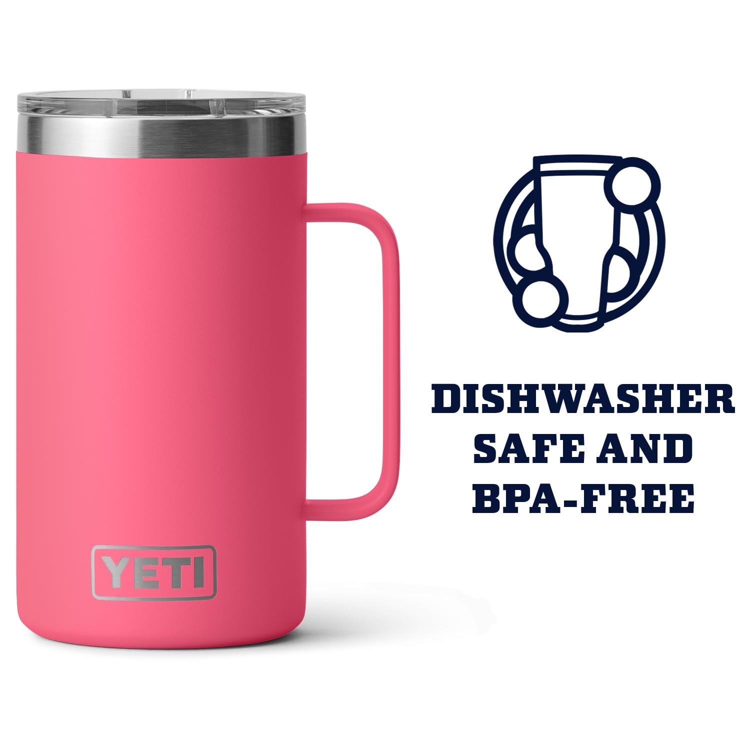 YETI Rambler vacuum insulation side view retains temperature.